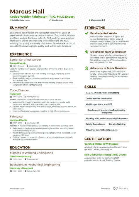 welder fabricator training resume